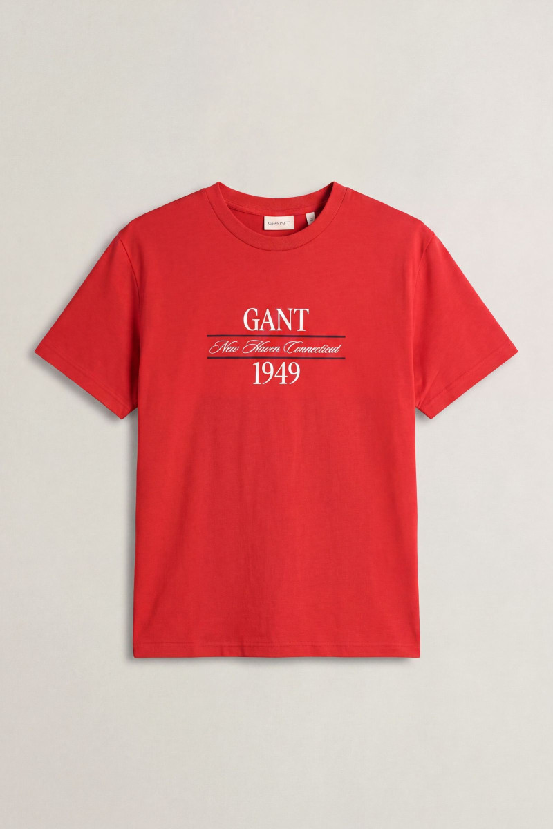 TRIČKO GANT GRAPHIC SS T-SHIRT MAPLE FIRE