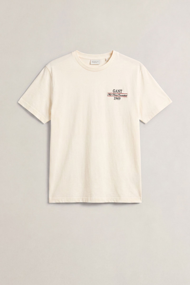 TRIČKO GANT GRAPHIC SS T-SHIRT CREAM