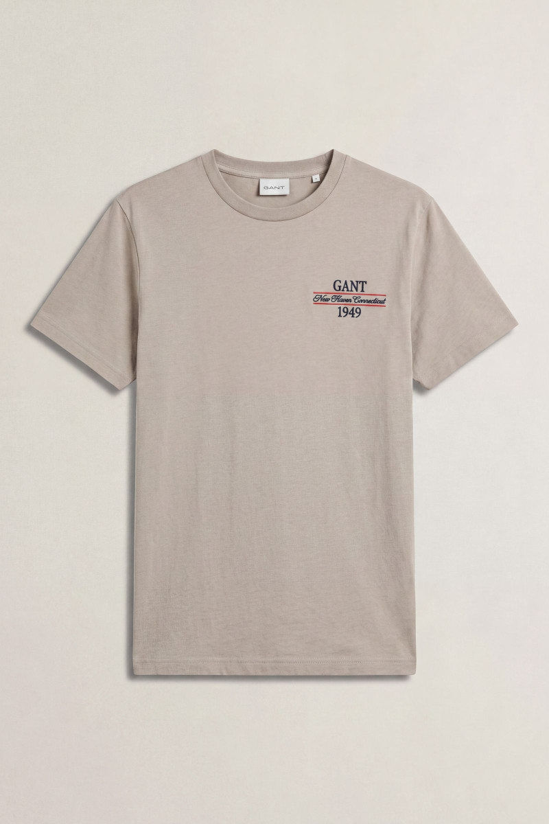 TRIČKO GANT GRAPHIC SS T-SHIRT MIST TAUPE