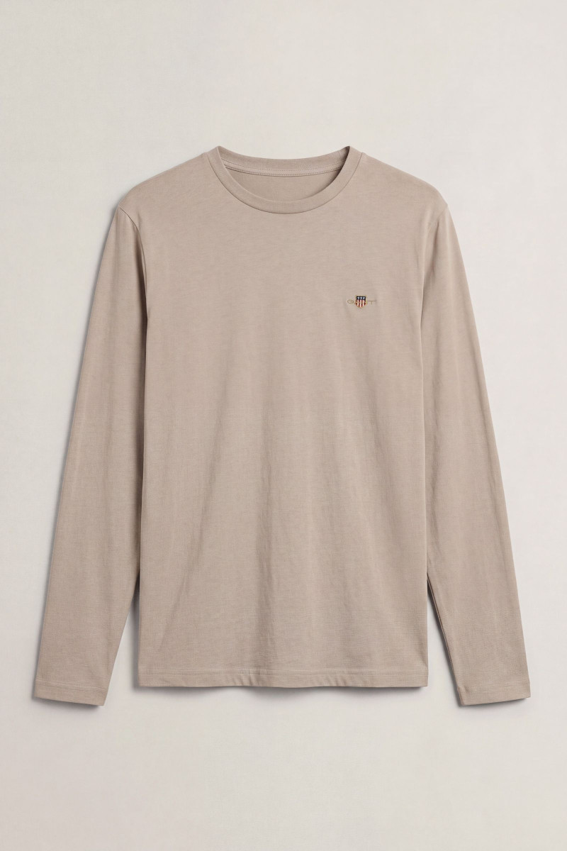 TRIČKO GANT REG SHIELD LS T-SHIRT MIST TAUPE