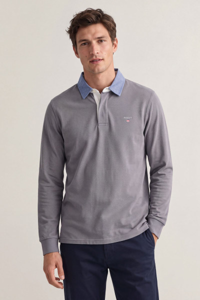 PÓLÓ GANT REG CHAMBRAY HEAVY RUGGER - Kép 1