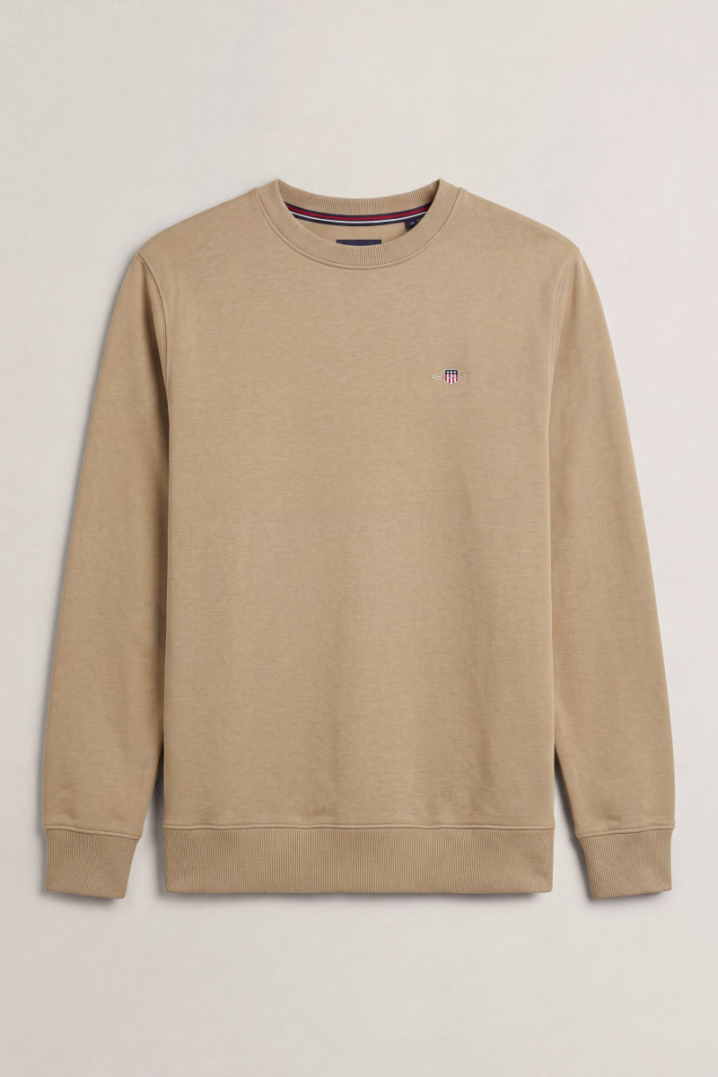MIKINA GANT REG SHIELD C-NECK SWEAT LIGHT TAUPE