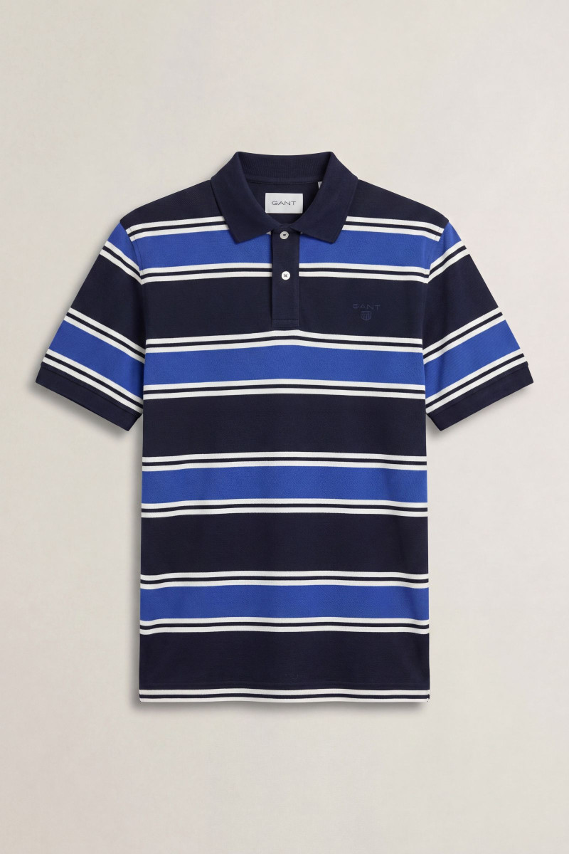 POLOKOŠEĽA GANT STRIPED SS POLO EVENING BLUE