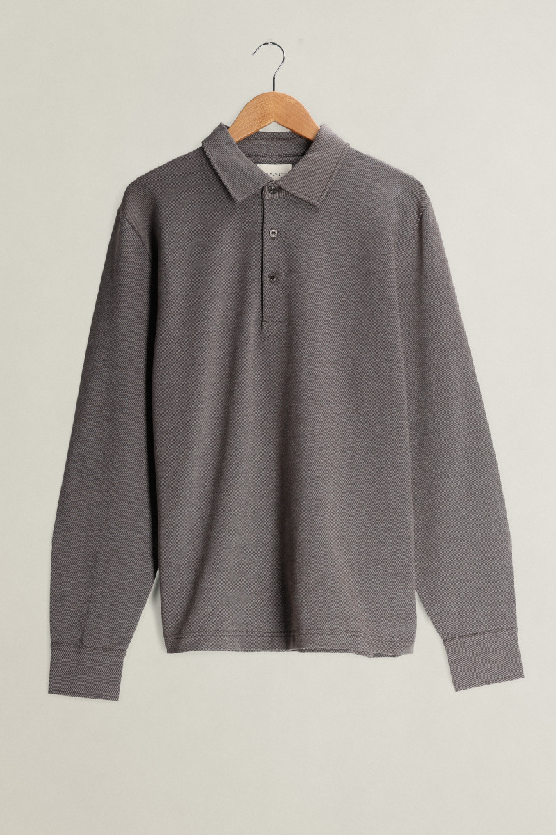 POLOKOŠEĽA GANT TWILL LS POLO SHIRT BROWN MELANGE