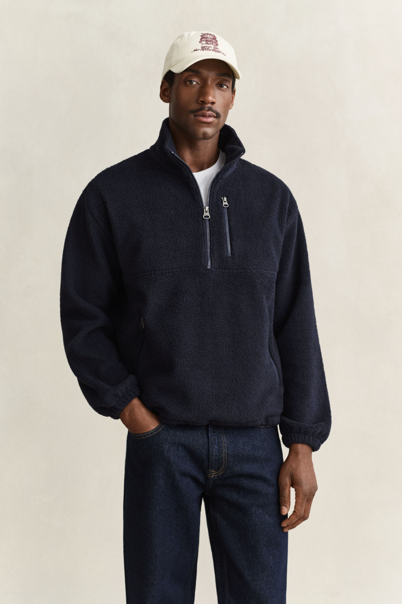 MIKINA GANT MICRO HALF-ZIP FLEECE EVENING BLUE