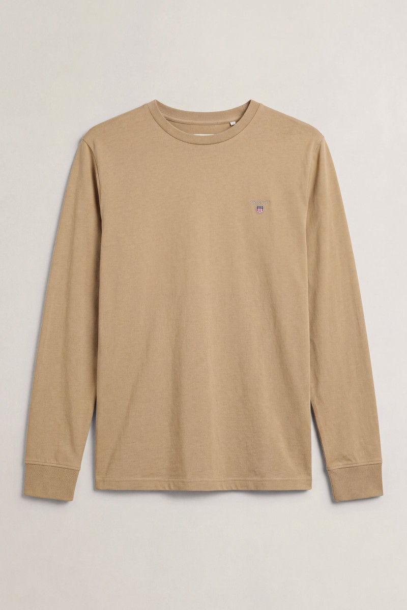 TRIČKO GANT SLIM PIQUE LS T-SHIRT LIGHT TAUPE