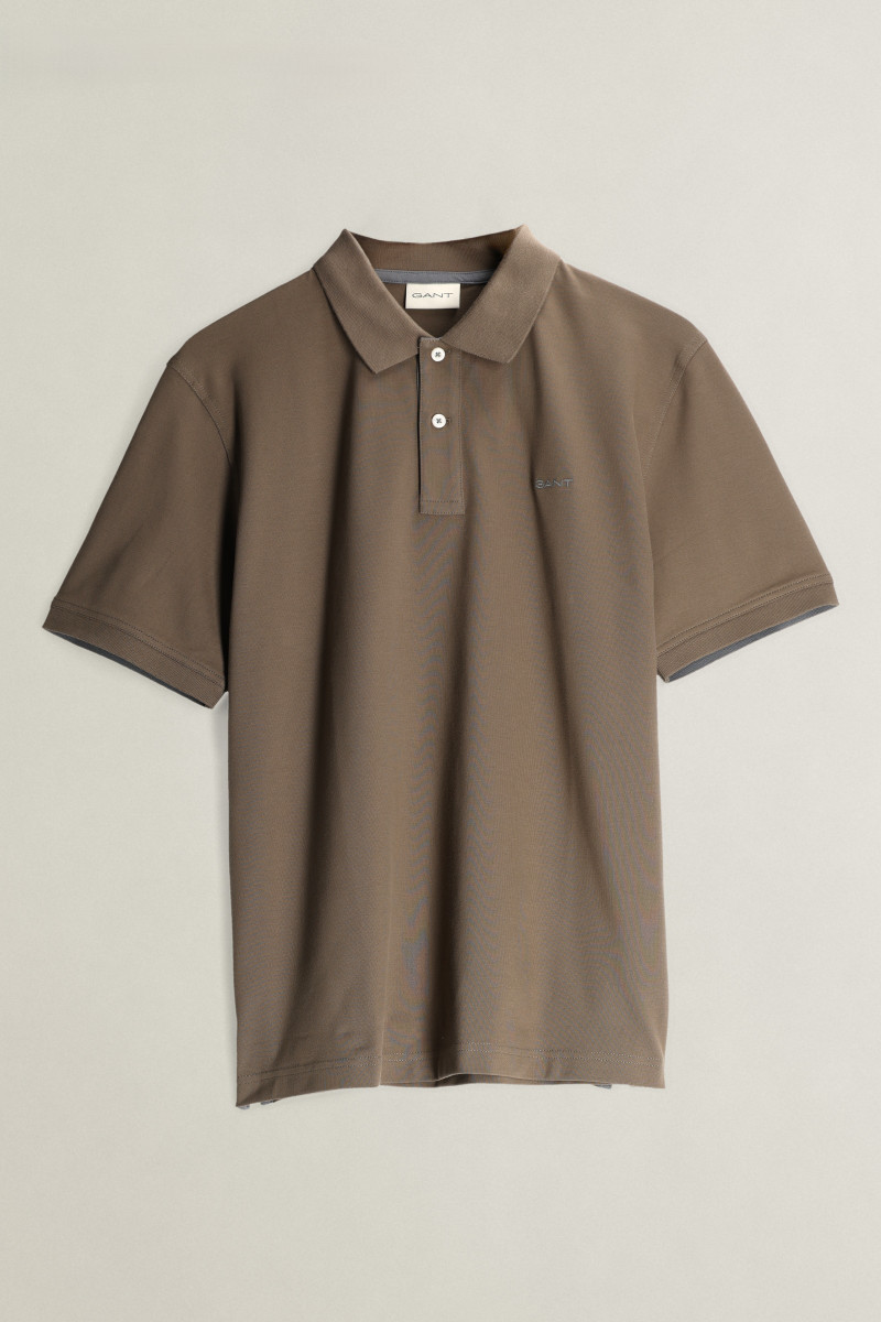 POLOKOŠEĽA GANT REG CONTRAST PIQUE SS POLO FADED TAUPE