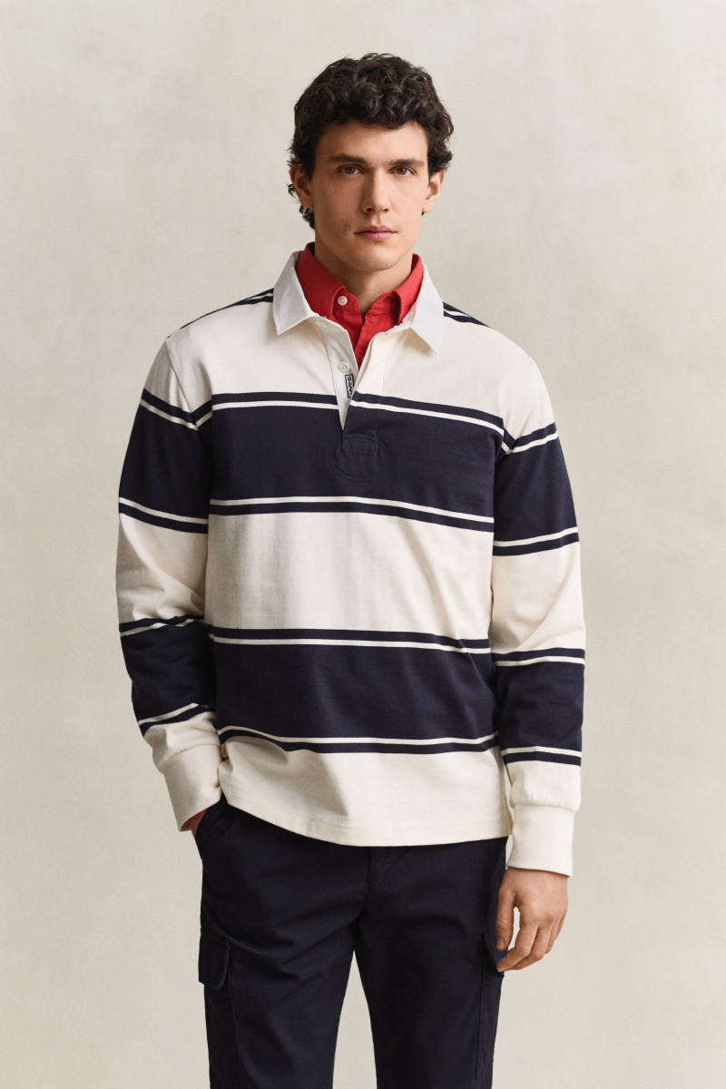 POLOKOŠEĽA GANT STRIPED RUGGER EVENING BLUE