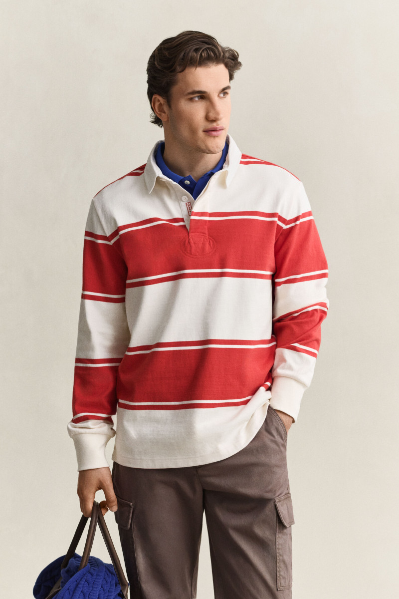 POLOKOŠEĽA GANT STRIPED RUGGER MAPLE FIRE