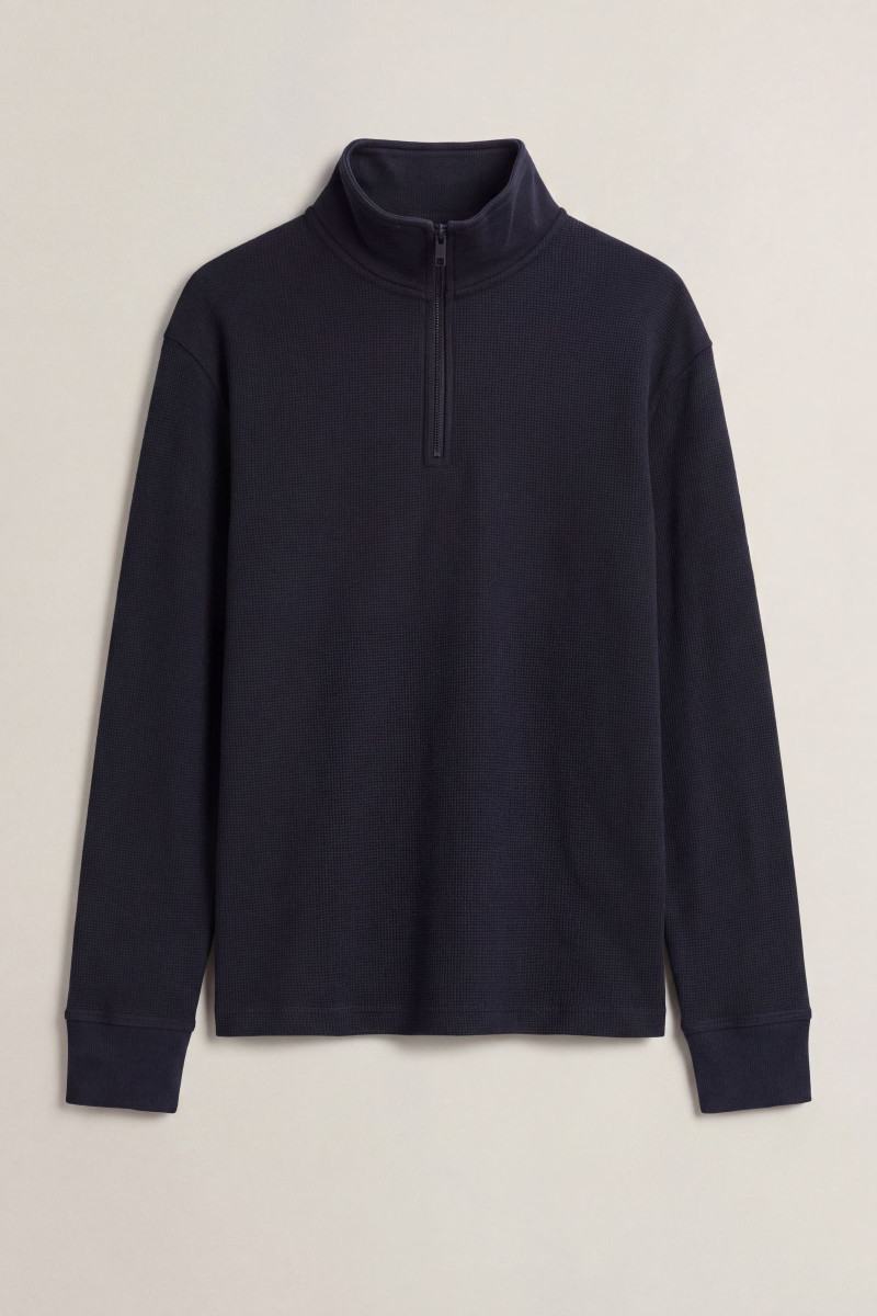 MIKINA GANT MICRO TEXTURE HALF-ZIP EVENING BLUE