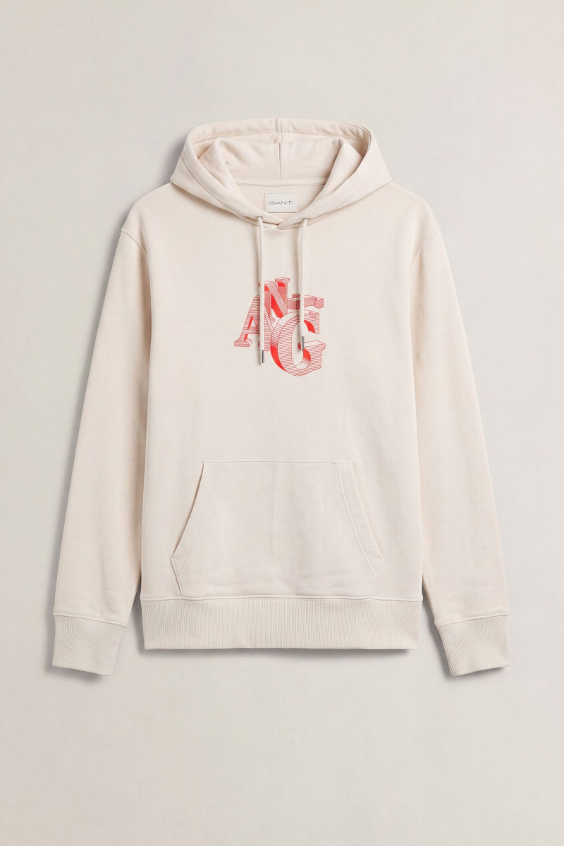 MIKINA GANT GRAPHIC SWEAT HOODIE PUTTY