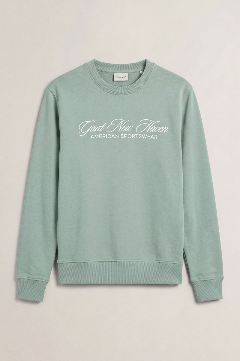 MIKINA GANT GRAPHIC C-NECK SWEAT SURPLUS MINT