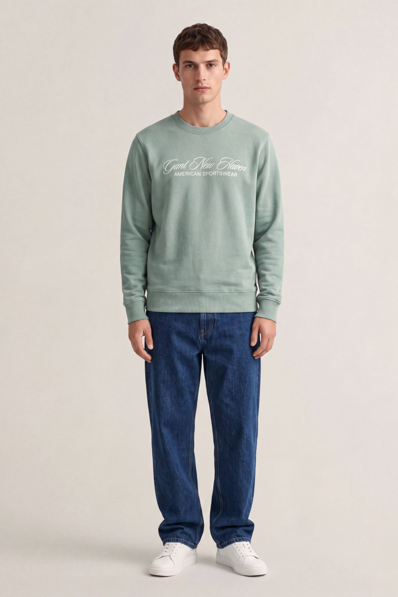 MIKINA GANT GRAPHIC C-NECK SWEAT SURPLUS MINT