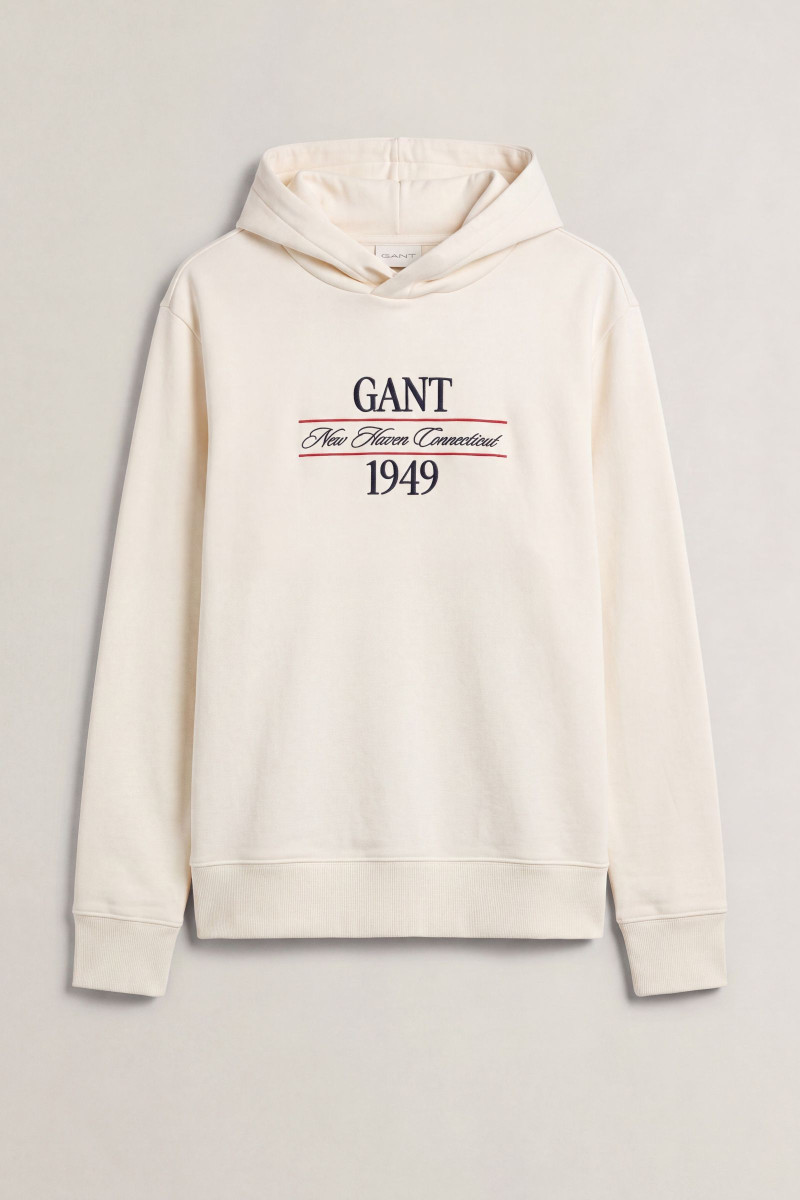 MIKINA GANT GRAPHIC HOODIE CREAM