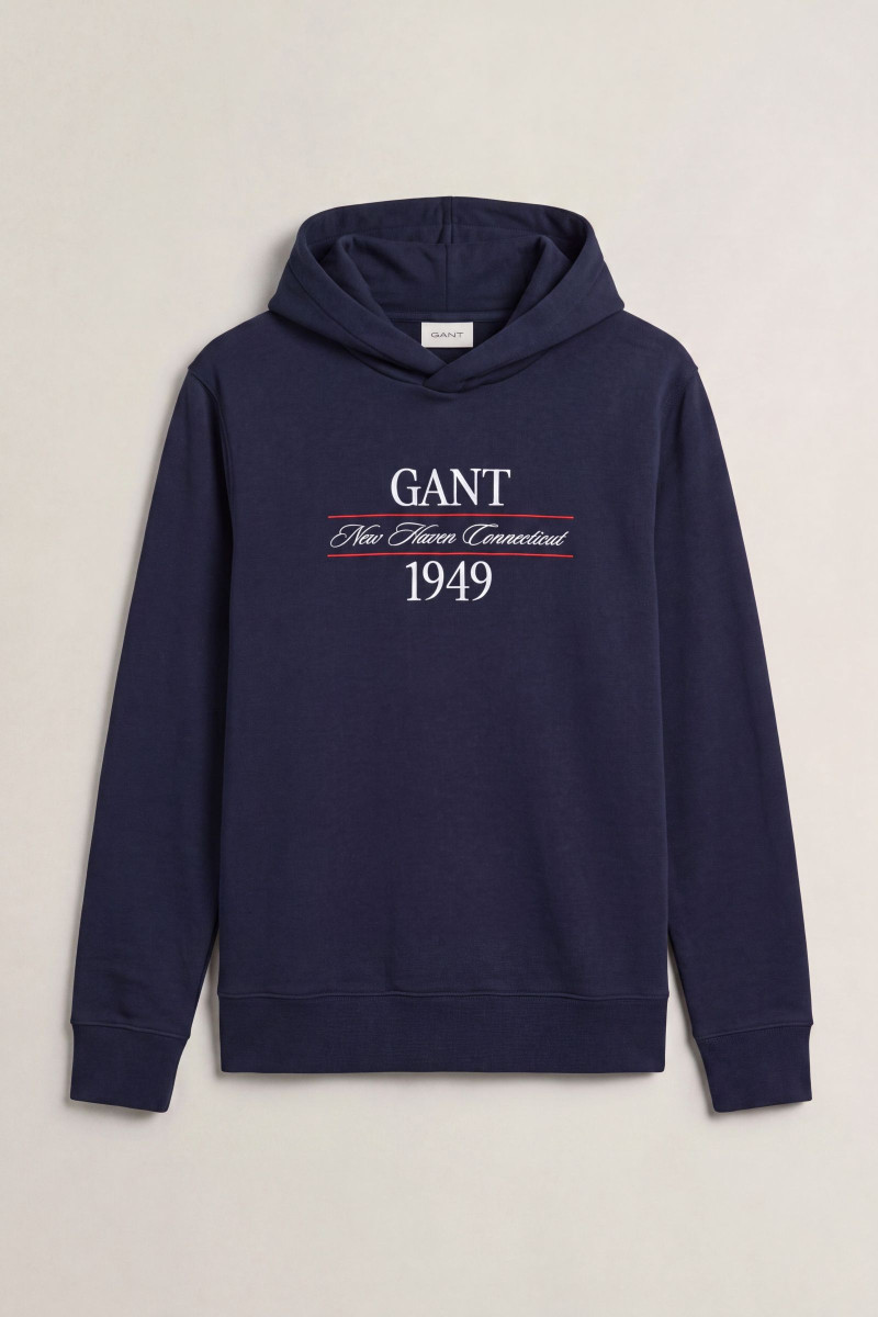 MIKINA GANT GRAPHIC HOODIE EVENING BLUE