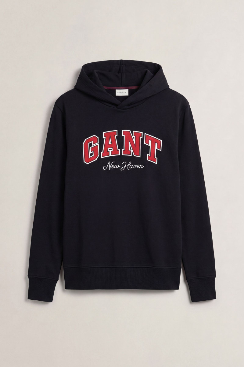MIKINA GANT GRAPHIC SWEAT HOODIE BLACK