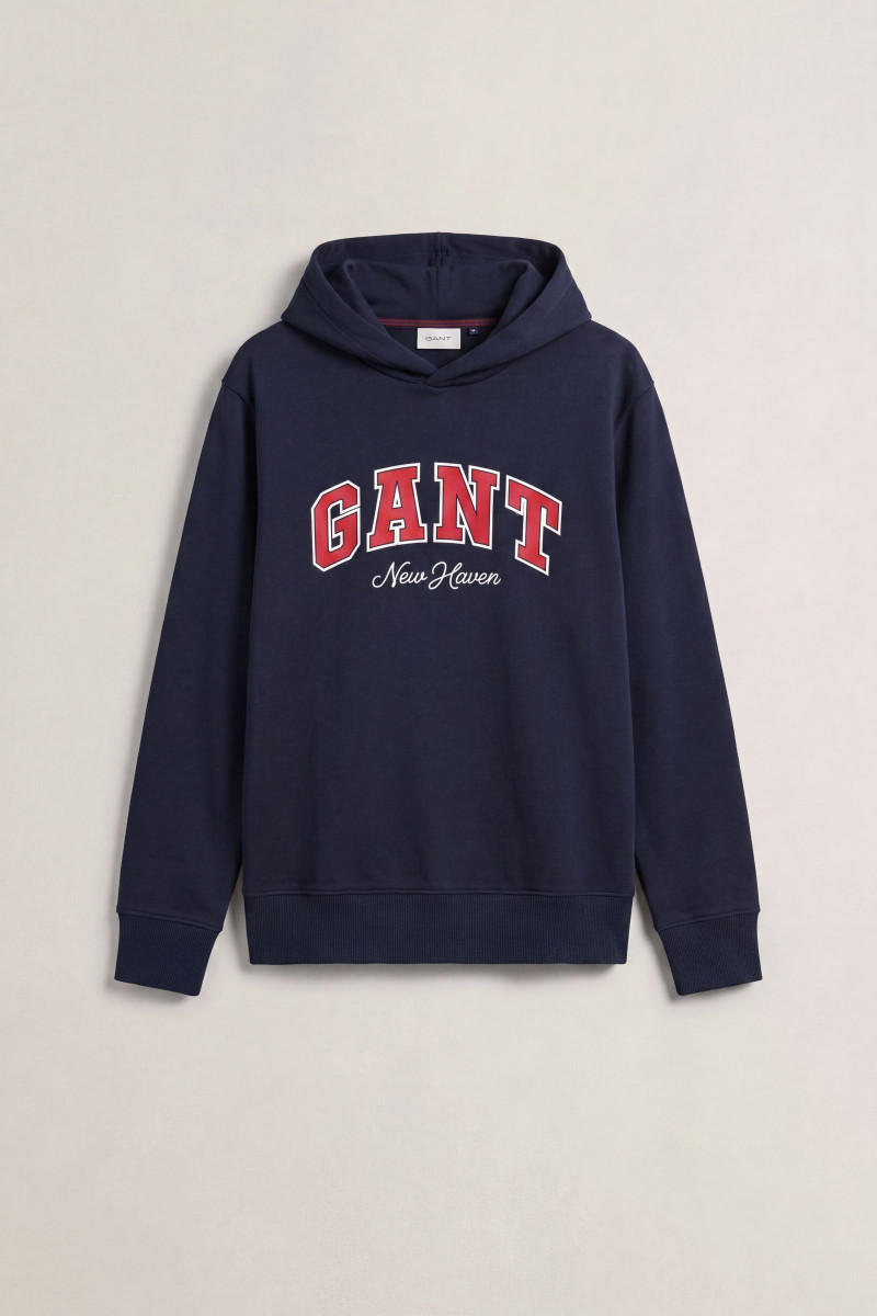 MIKINA GANT GRAPHIC SWEAT HOODIE EVENING BLUE