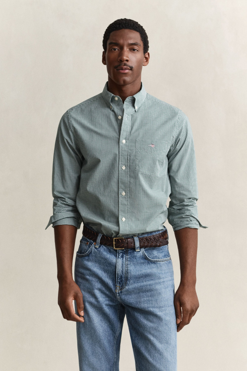 KOŠEĽA GANT REG CLASSIC POPLIN GINGHAM SHIRT DARK EMERALD