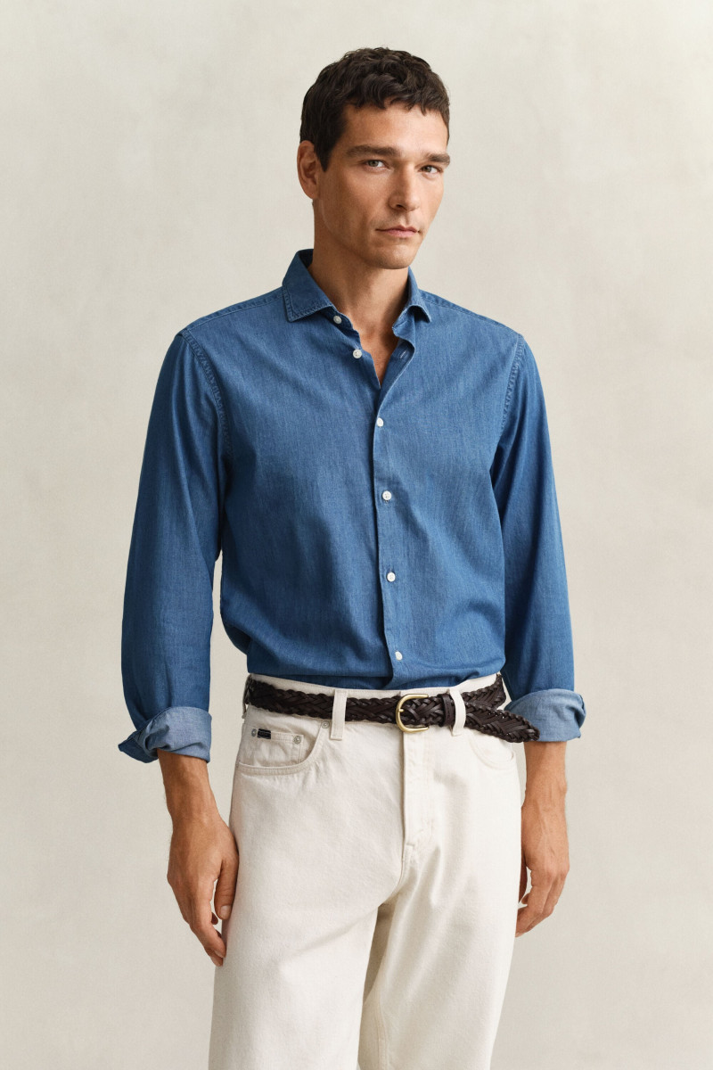 KOŠEĽA GANT REG INDIGO TWILL SHIRT SEMI LIGHT BLUE