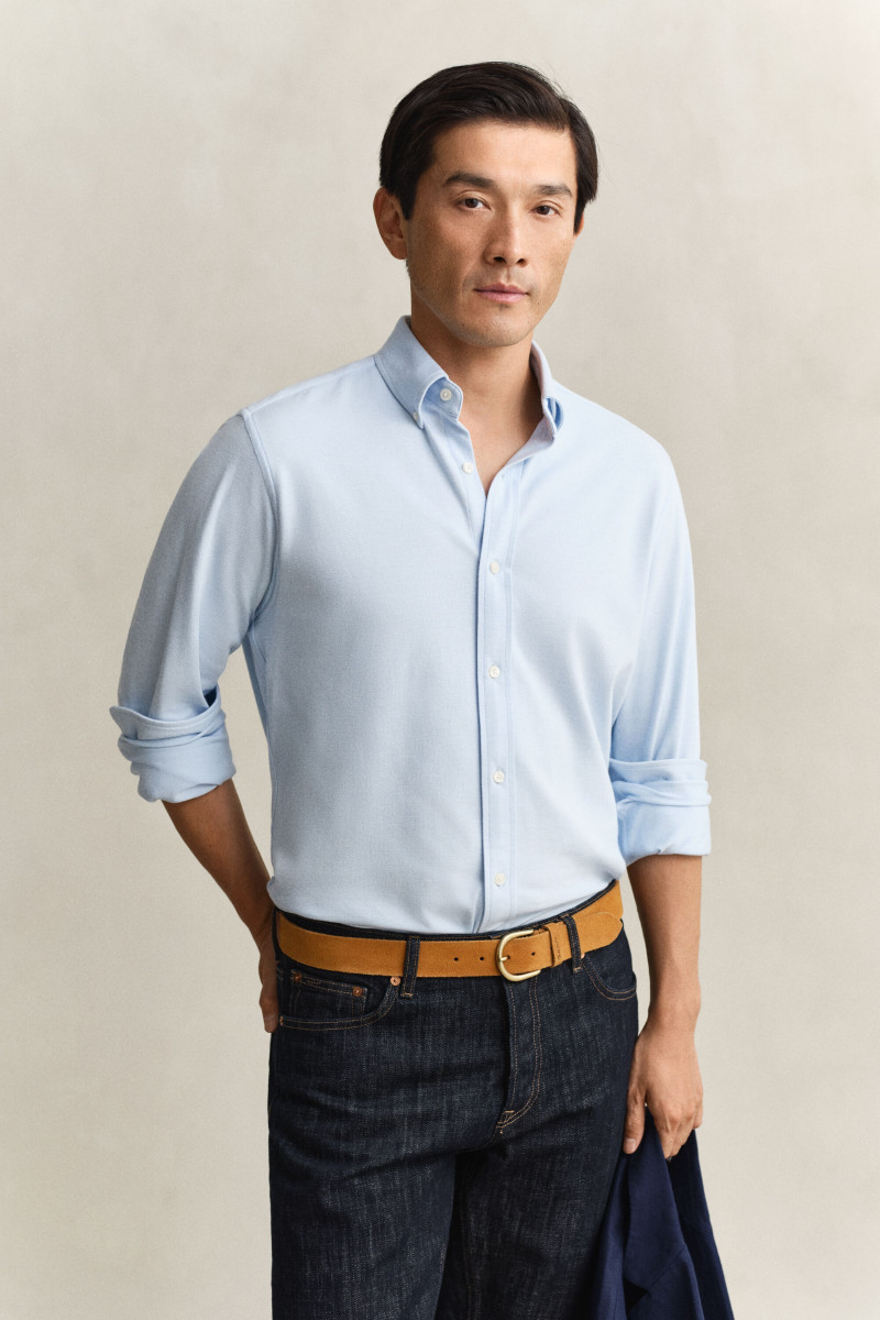 KOŠEĽA GANT REG JERSEY PIQUE STRETCH SHIRT CAPRI BLUE