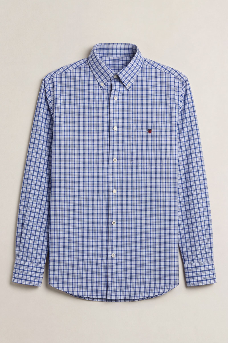 KOŠEĽA GANT REG POPLIN CHECK SHIRT FRESH BLUE