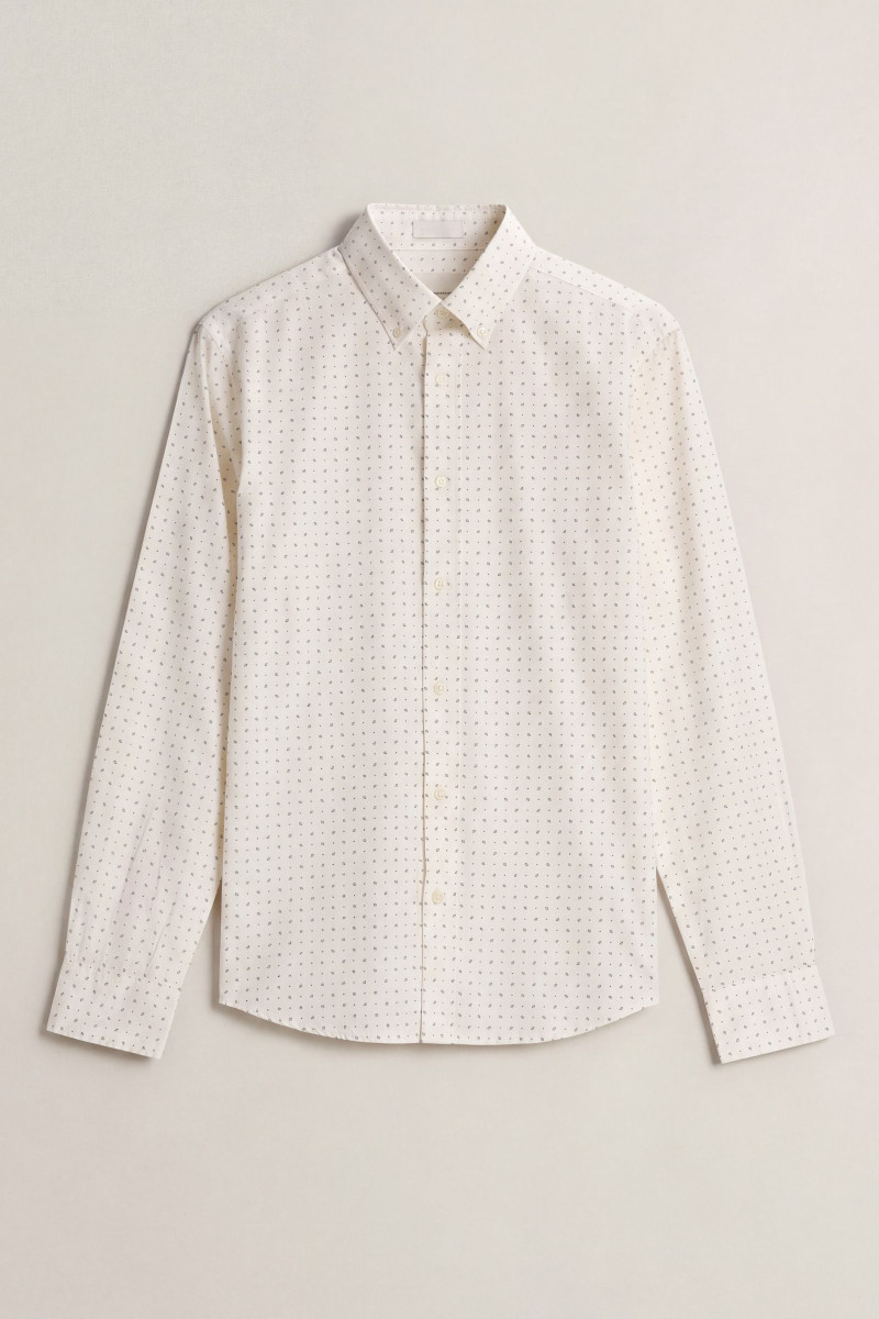 KOŠEĽA GANT REG POPLIN MICRO PRINT SHIRT EGGSHELL