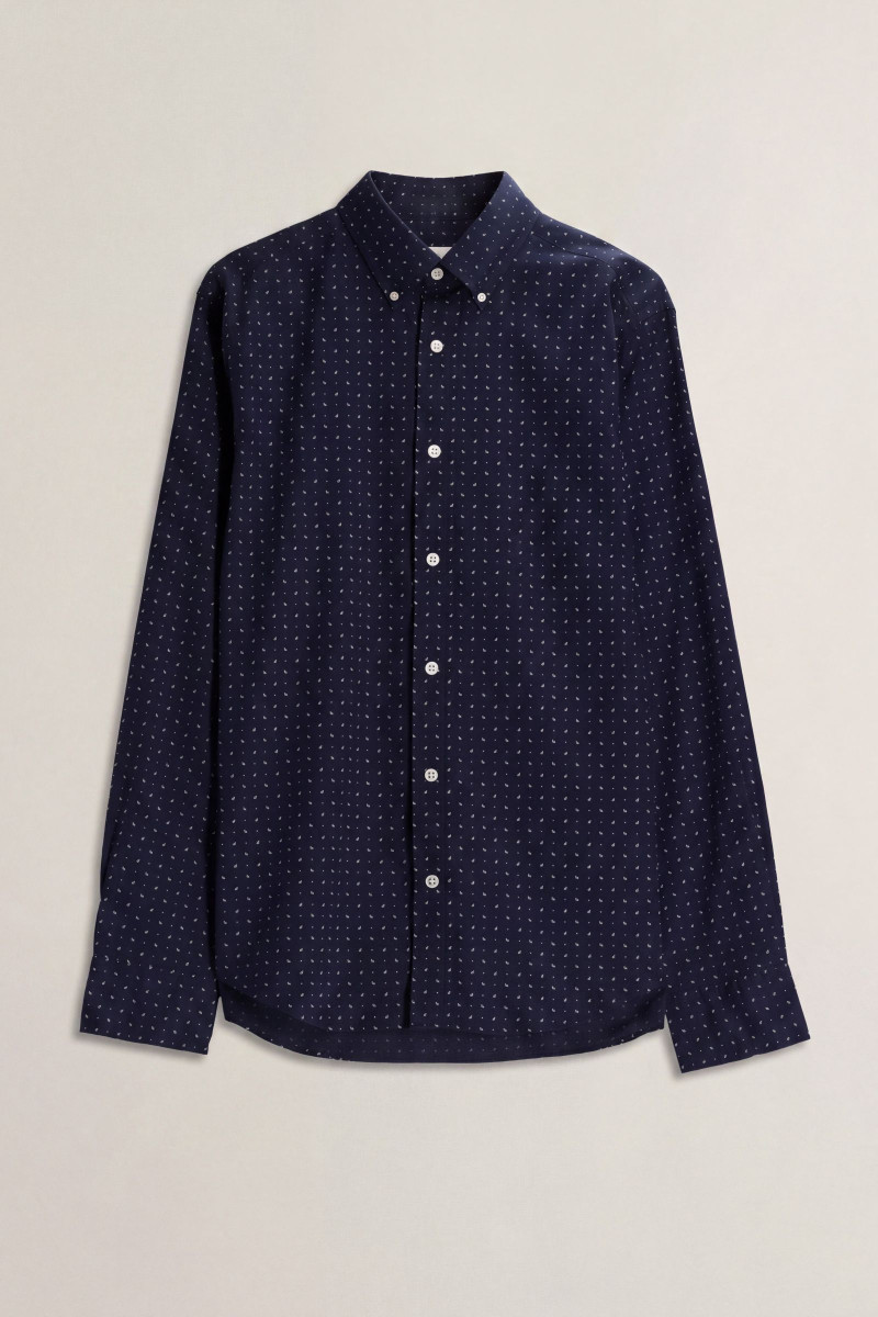 KOŠEĽA GANT REG POPLIN MICRO PRINT SHIRT EVENING BLUE