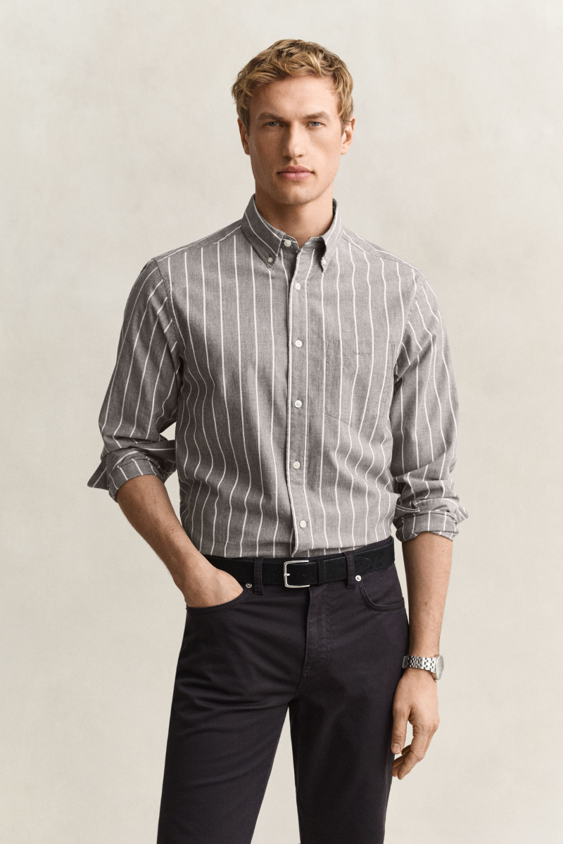 KOŠEĽA GANT REG POPLIN MELANGE STRIPE SHIRT BROWN MELANGE