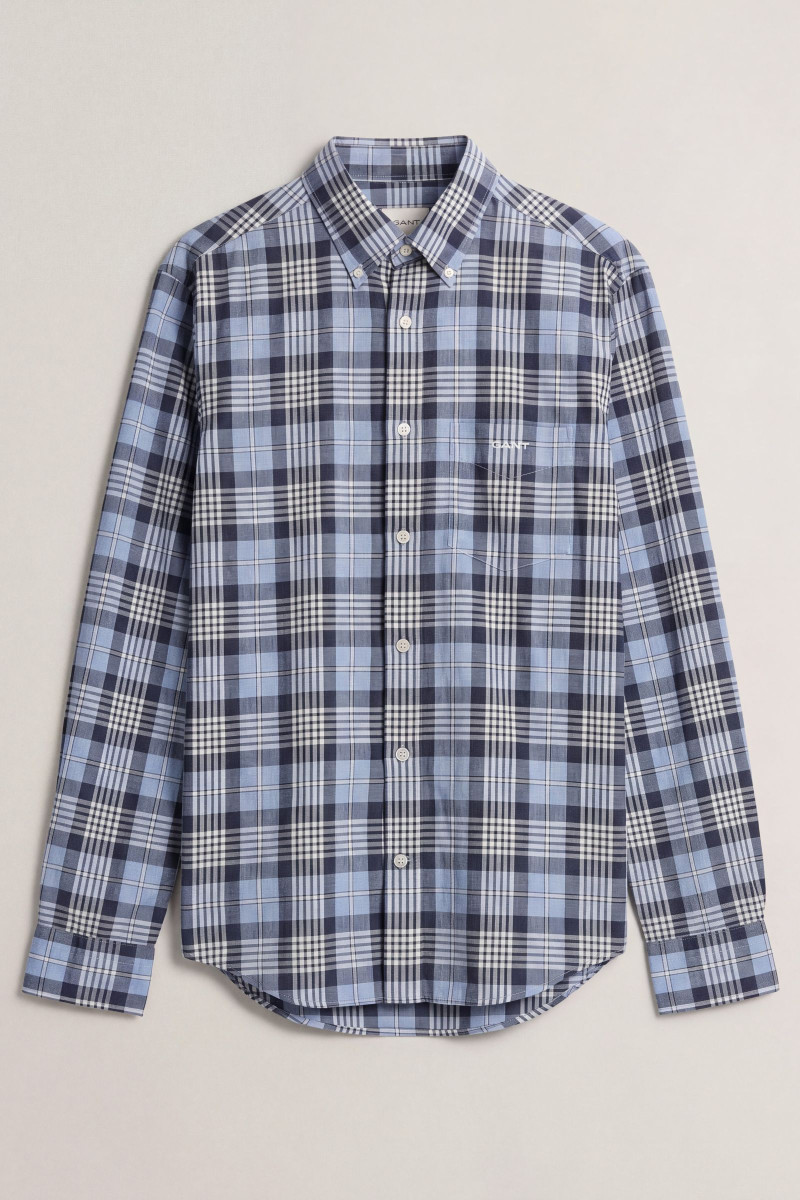 KOŠEĽA GANT REG POPLIN MELANGE CHECK SHIRT DARK INDIGO MELANGE