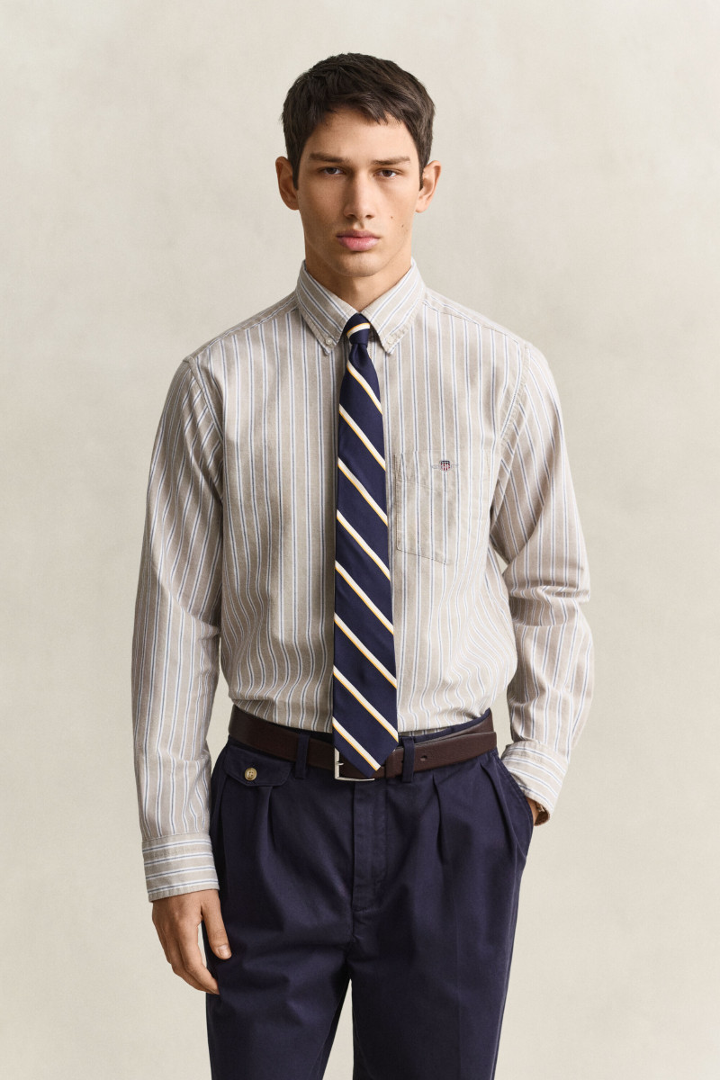 KOŠEĽA GANT REG CLASSIC OXFORD STRIPE SHIRT LIGHT TAUPE