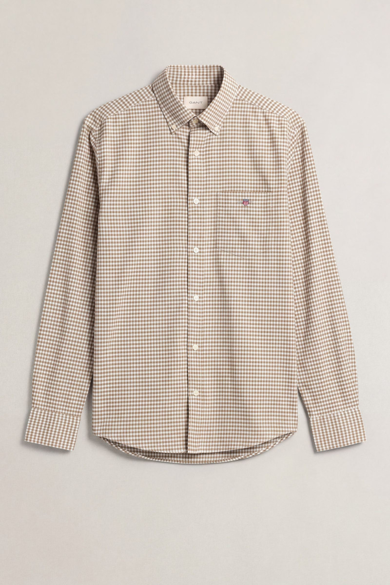 KOŠEĽA GANT REG CLASSIC OXFORD CHECK LIGHT TAUPE