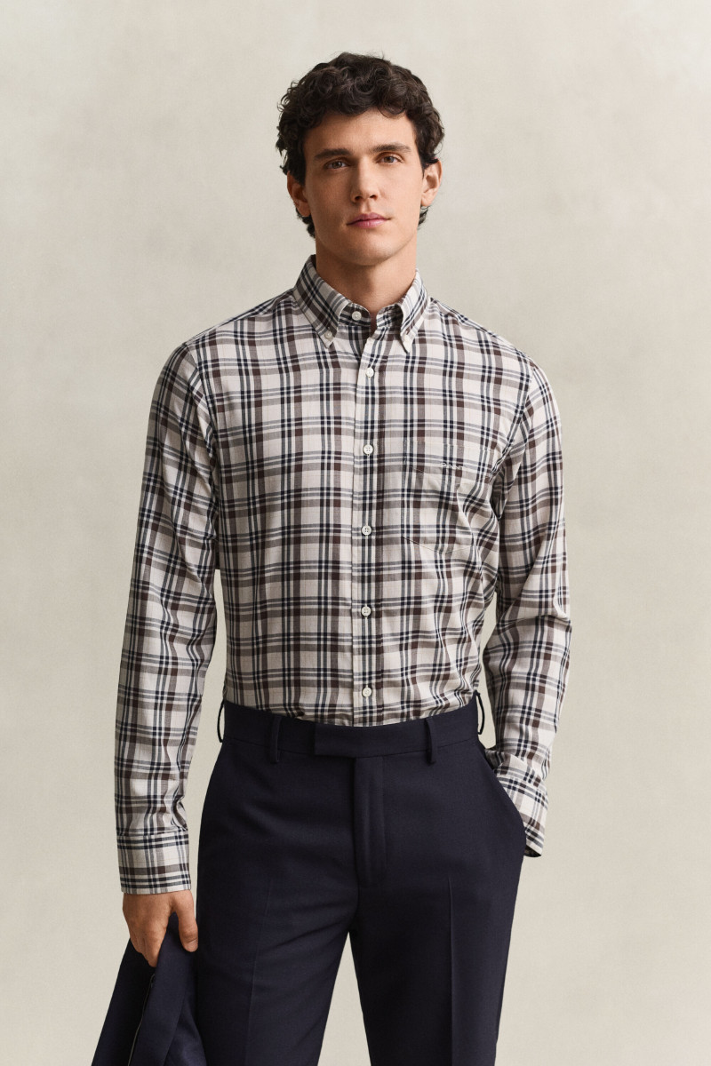 KOŠEĽA GANT REG TWILL CHECK SHIRT SAND
