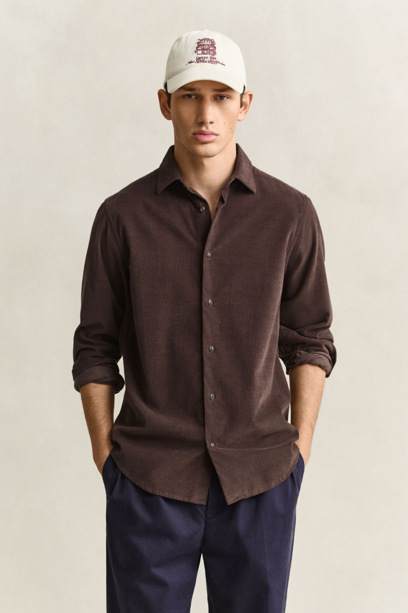 KOŠEĽA GANT REG BABY CORD SHIRT SHADOW BROWN