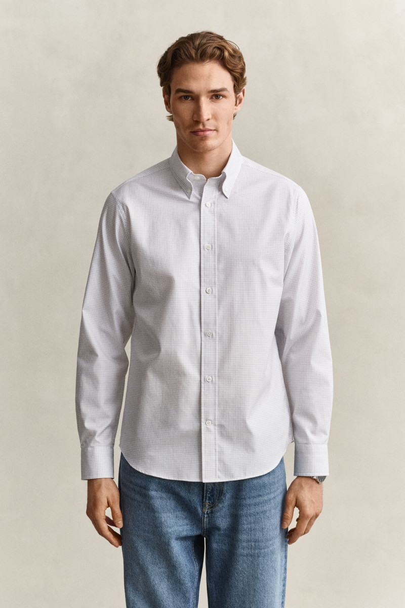 KOŠEĽA GANT REG TWILL CHECK DRESS SHIRT WHITE