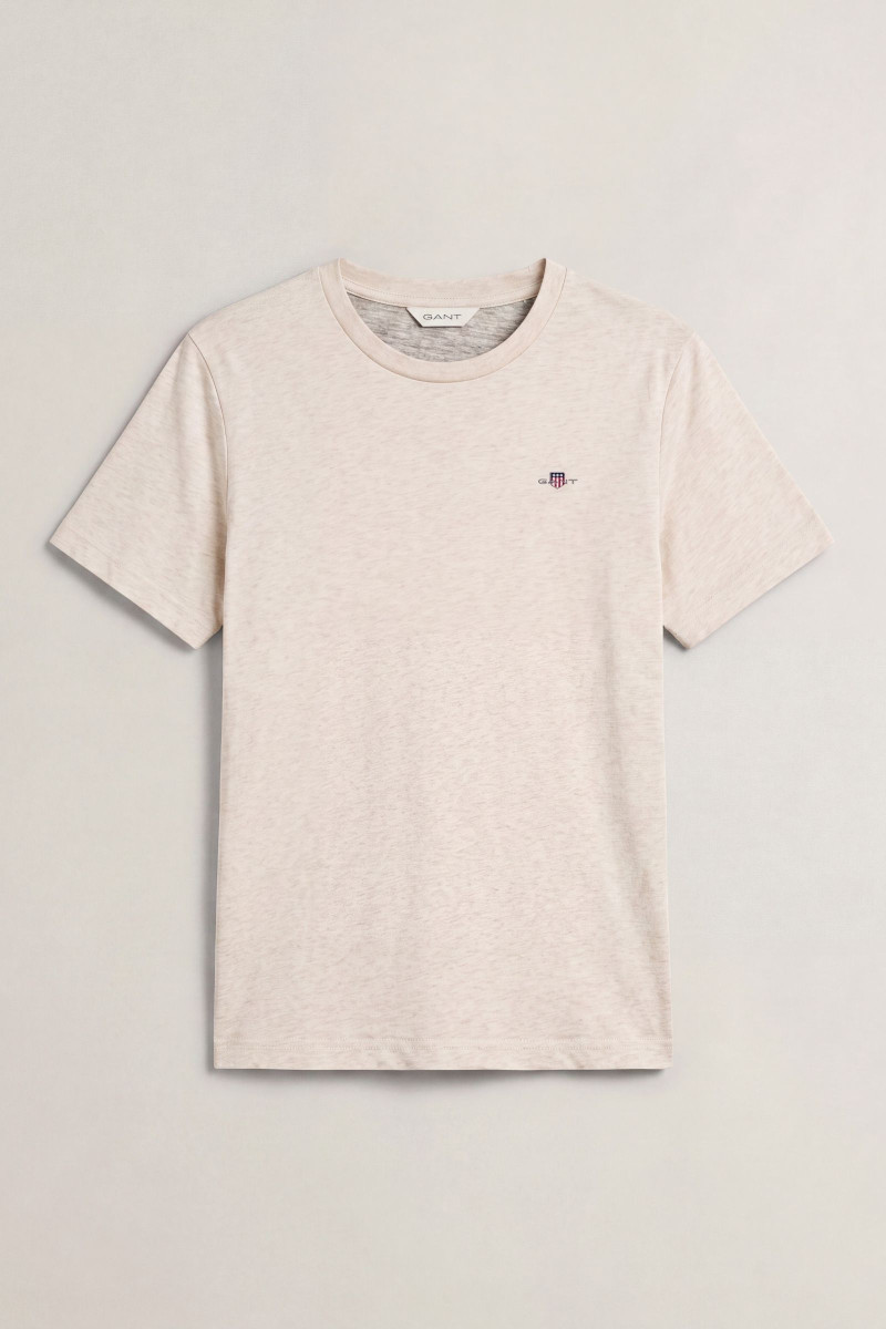 TRIČKO GANT REG SHIELD SS T-SHIRT LIGHT BEIGE MELANGE