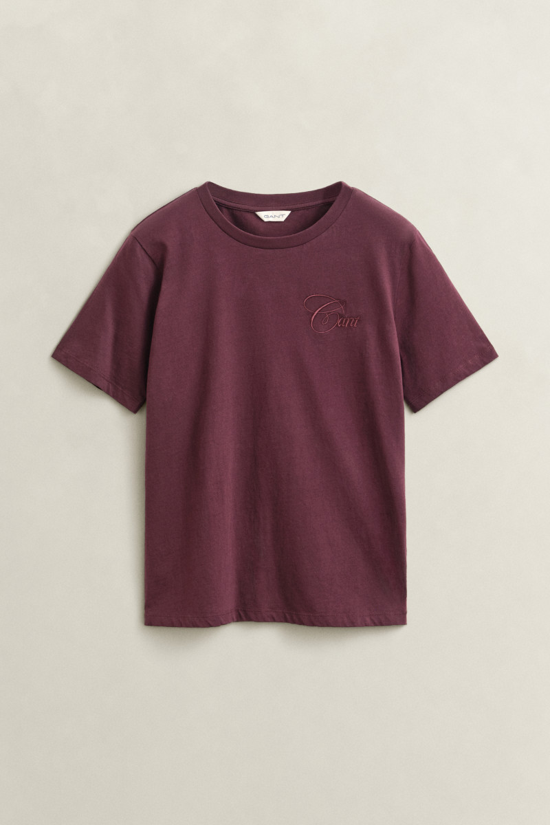 TRIČKO GANT REG TONAL GRAPHIC SS T-SHIRT DARKENED WINE