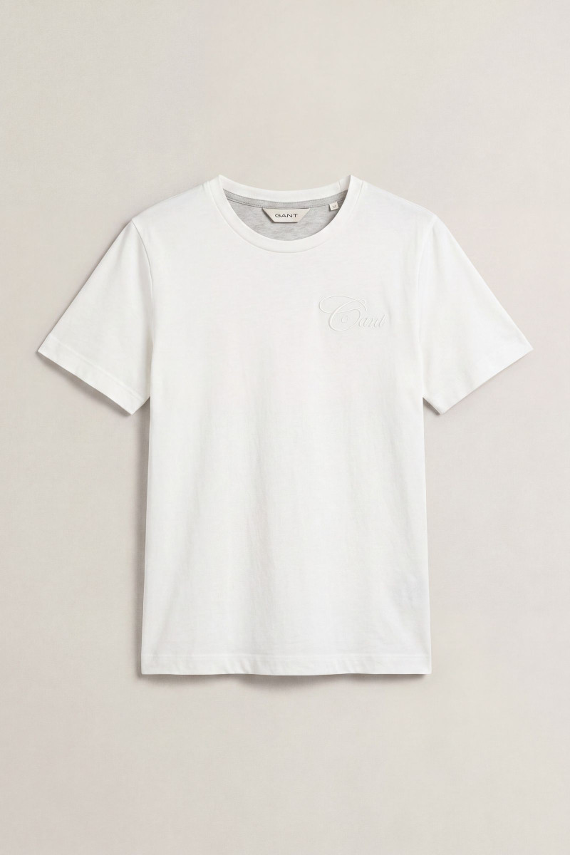 TRIČKO GANT REG TONAL GRAPHIC SS T-SHIRT WHITE