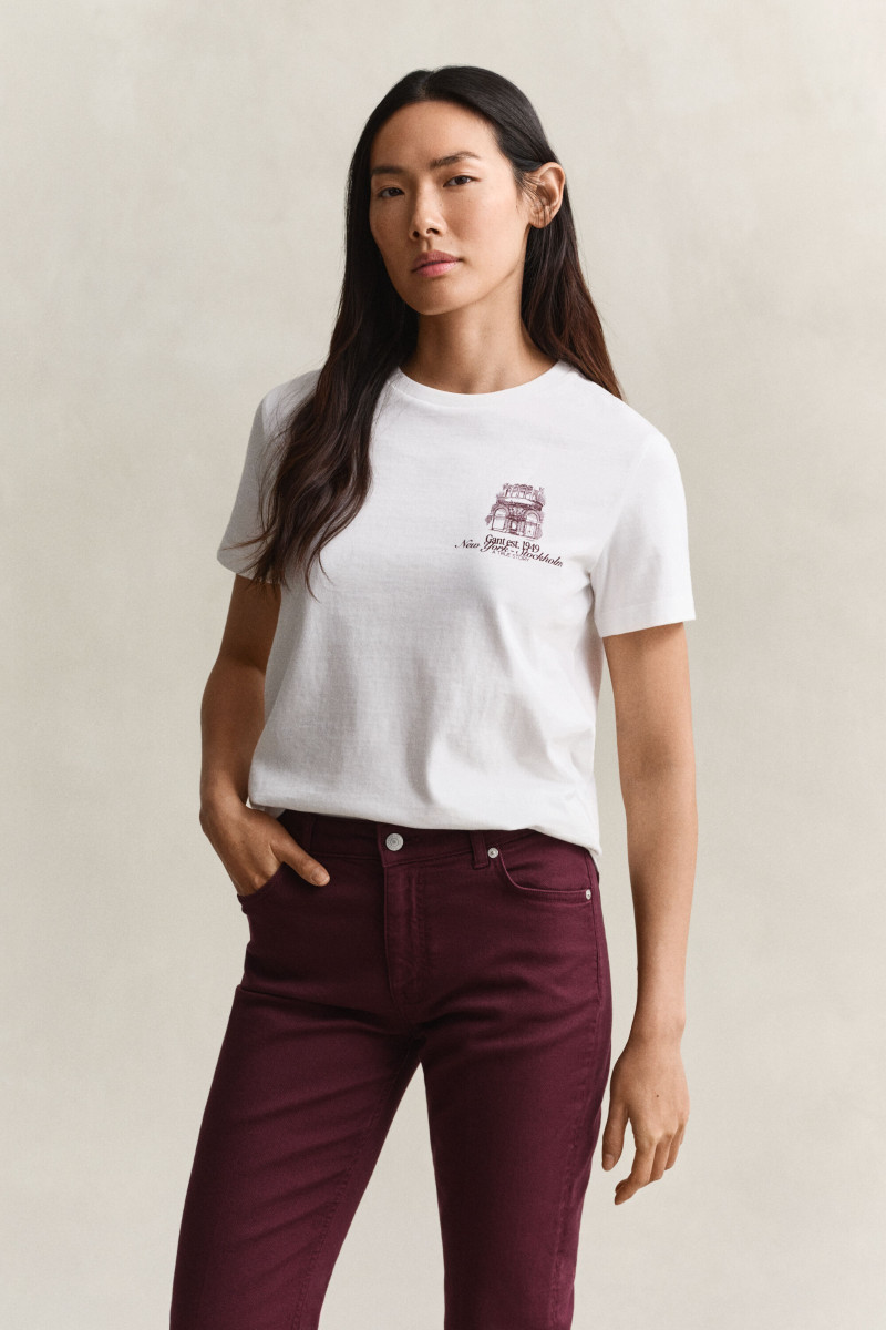 TRIČKO GANT REG GRAPHIC SS T-SHIRT WHITE