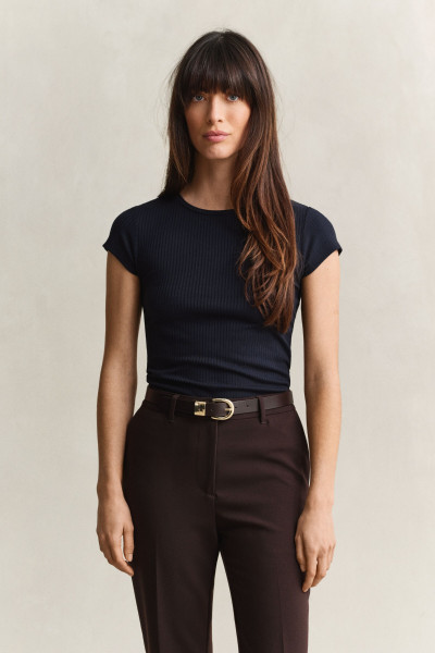 PÓLÓ GANT SLIM RIBBED CAP SLEEVE T-SHIRT - Kép 1