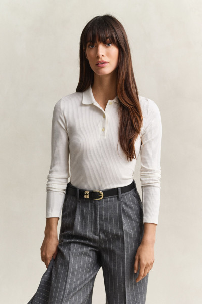 PÓLÓ GANT SIM RIBBED LS POLO - Kép 1