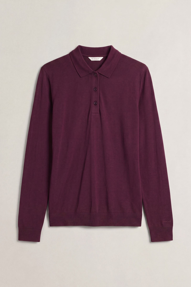 POLOKOŠEĽA GANT REG LS SEAMLESS POLO DARKENED WINE