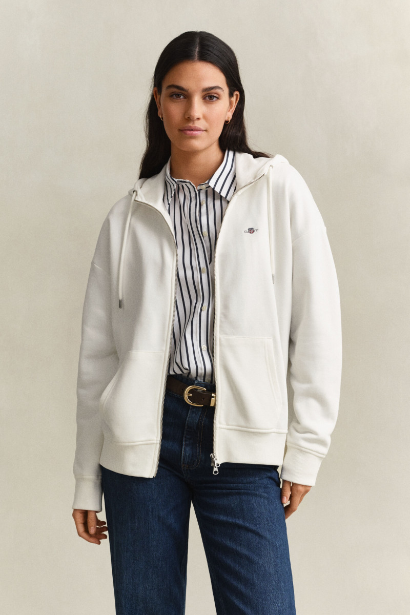 MIKINA GANT SHIELD ZIP HOODIE EGGSHELL