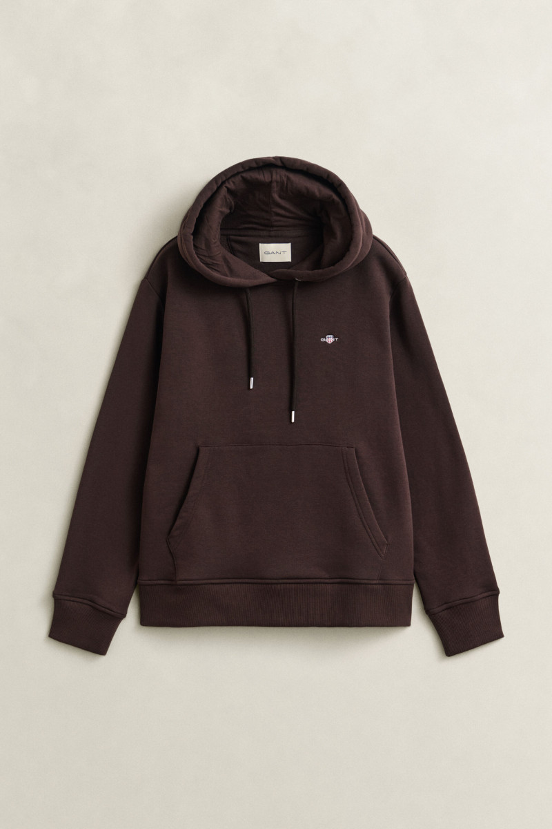 MIKINA GANT SHIELD HOODIE DEEP BROWN