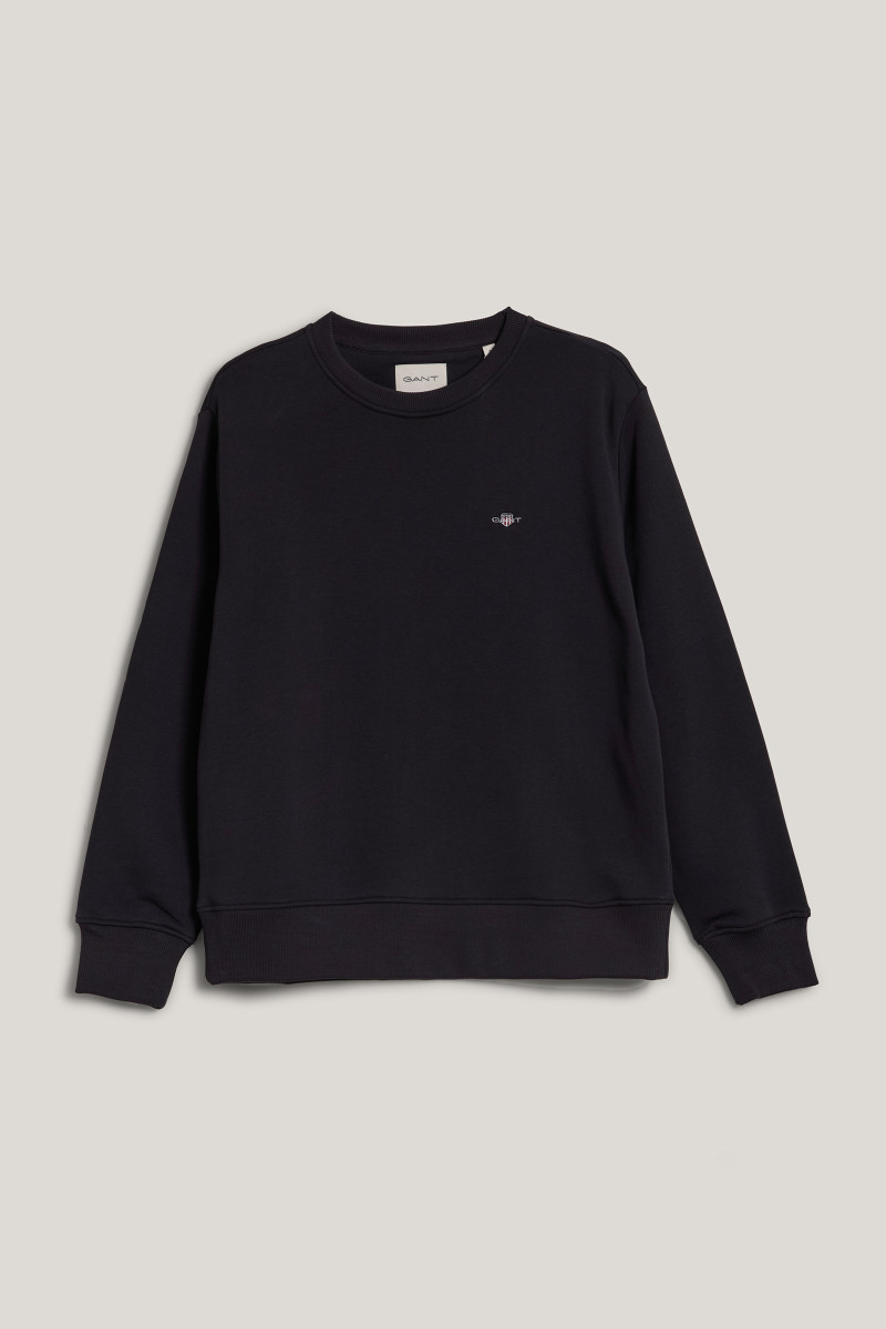 MIKINA GANT SHIELD C-NECK SWEAT BLACK