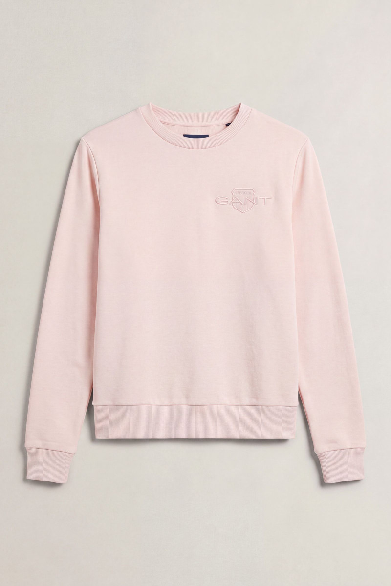 MIKINA GANT REG TONAL SHIELD C-NECK SWEAT REFINED PINK