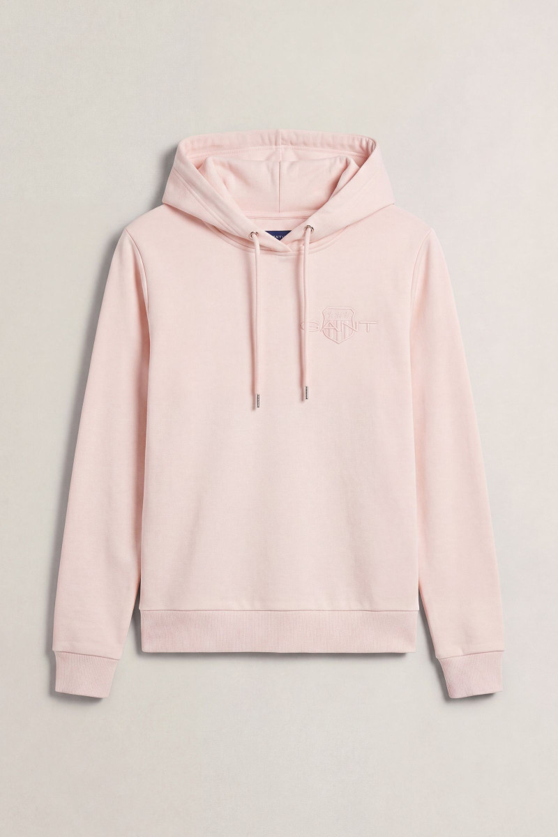 MIKINA GANT REG TONAL SHIELD HOODIE REFINED PINK