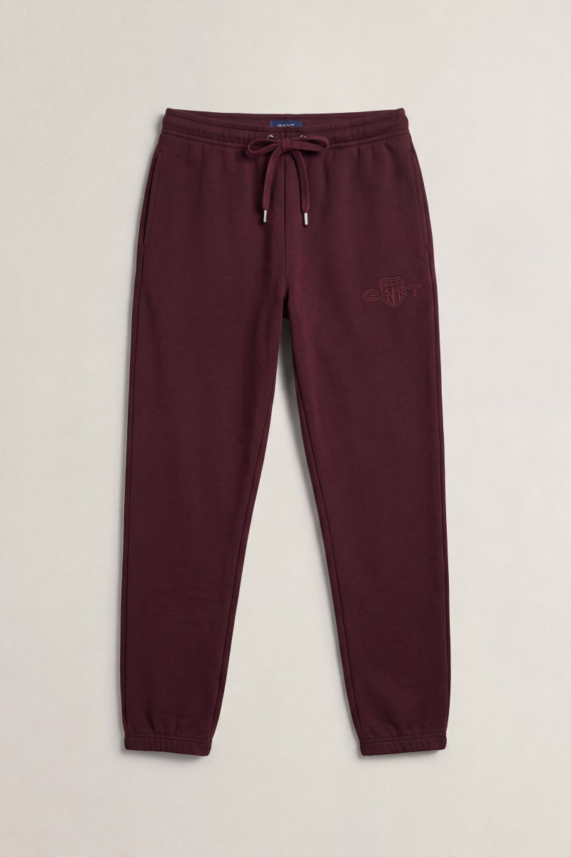 TEPLÁKY GANT REG TONAL SHIELD SWEATPANTS DARKENED WINE
