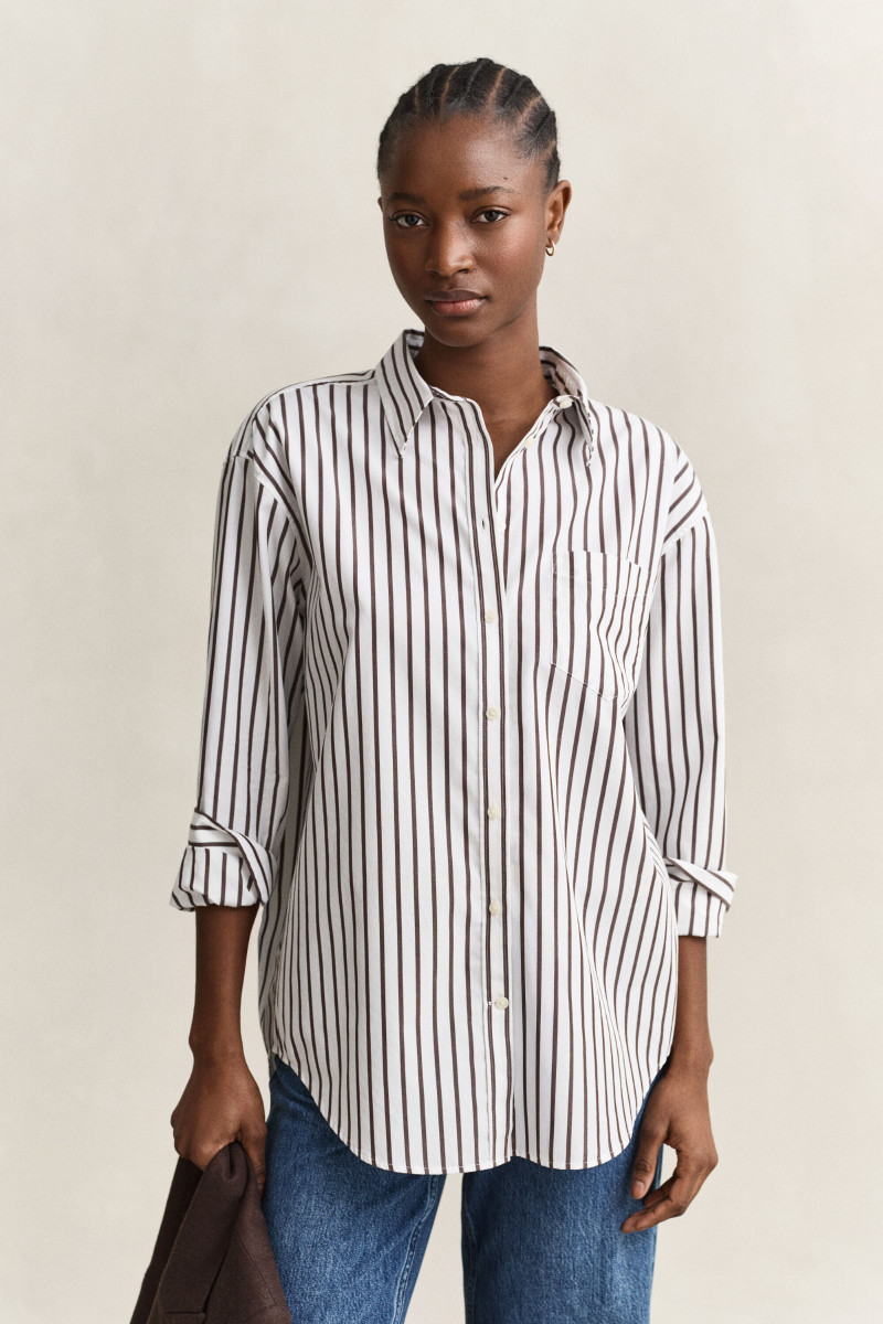 KOŠEĽA GANT REL CLASSIC POPLIN STRIPED SHIRT DEEP BROWN