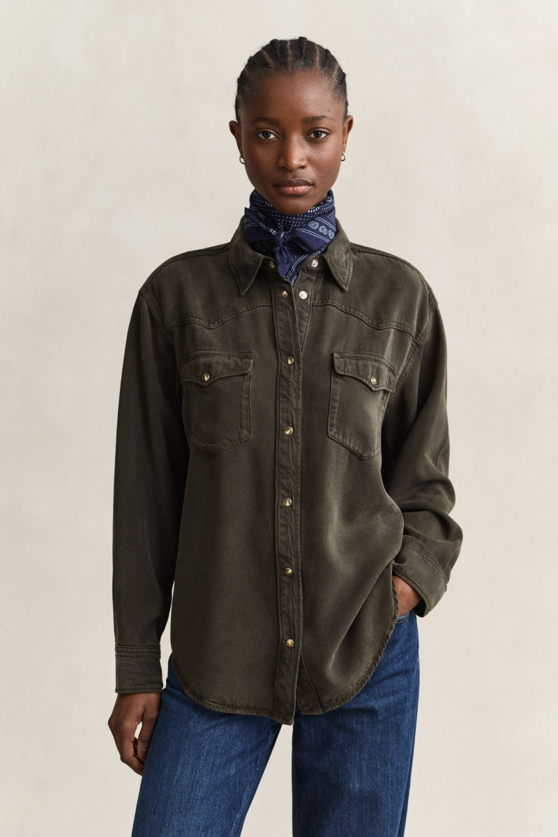 KOŠEĽA GANT REL DENIM TWILL RANGER SHIRT DARK MOSS GREEN