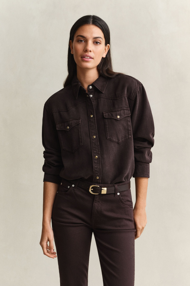 KOŠEĽA GANT REL DENIM TWILL RANGER SHIRT DEEP BROWN